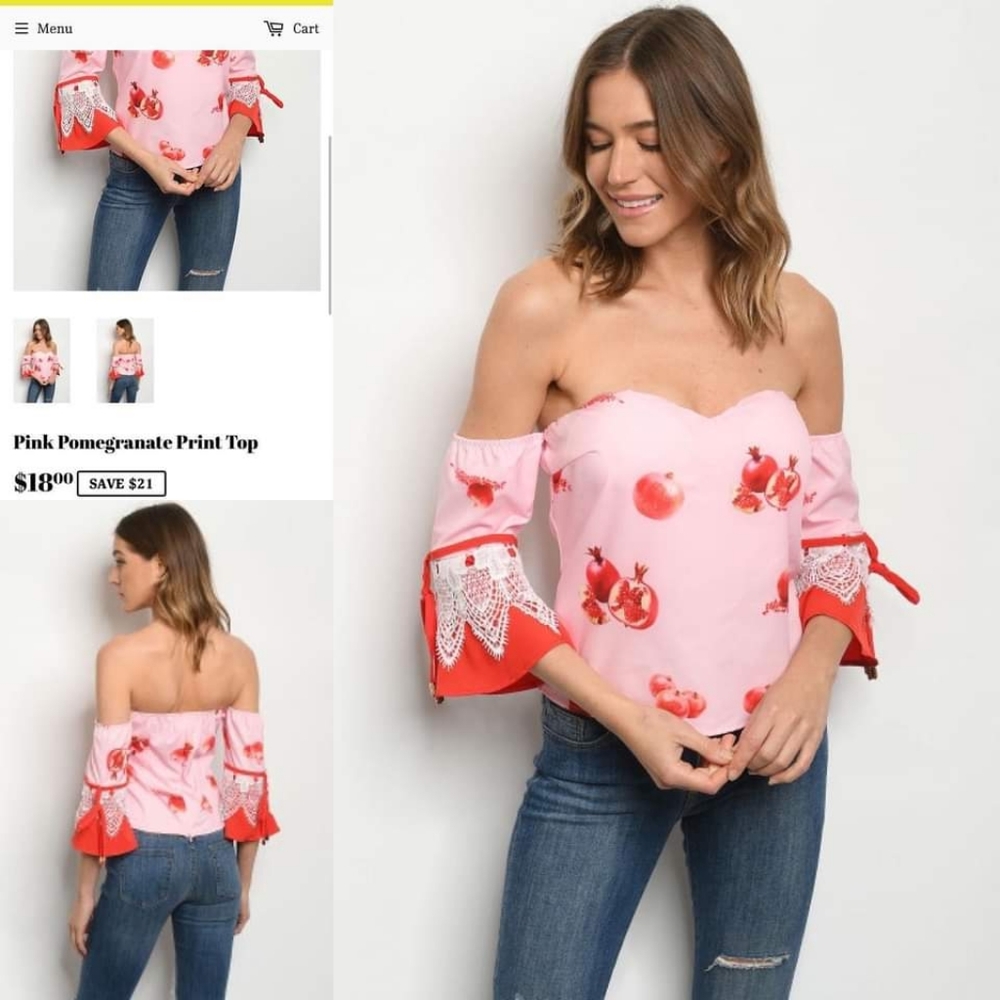Off shoulder strapless top💗